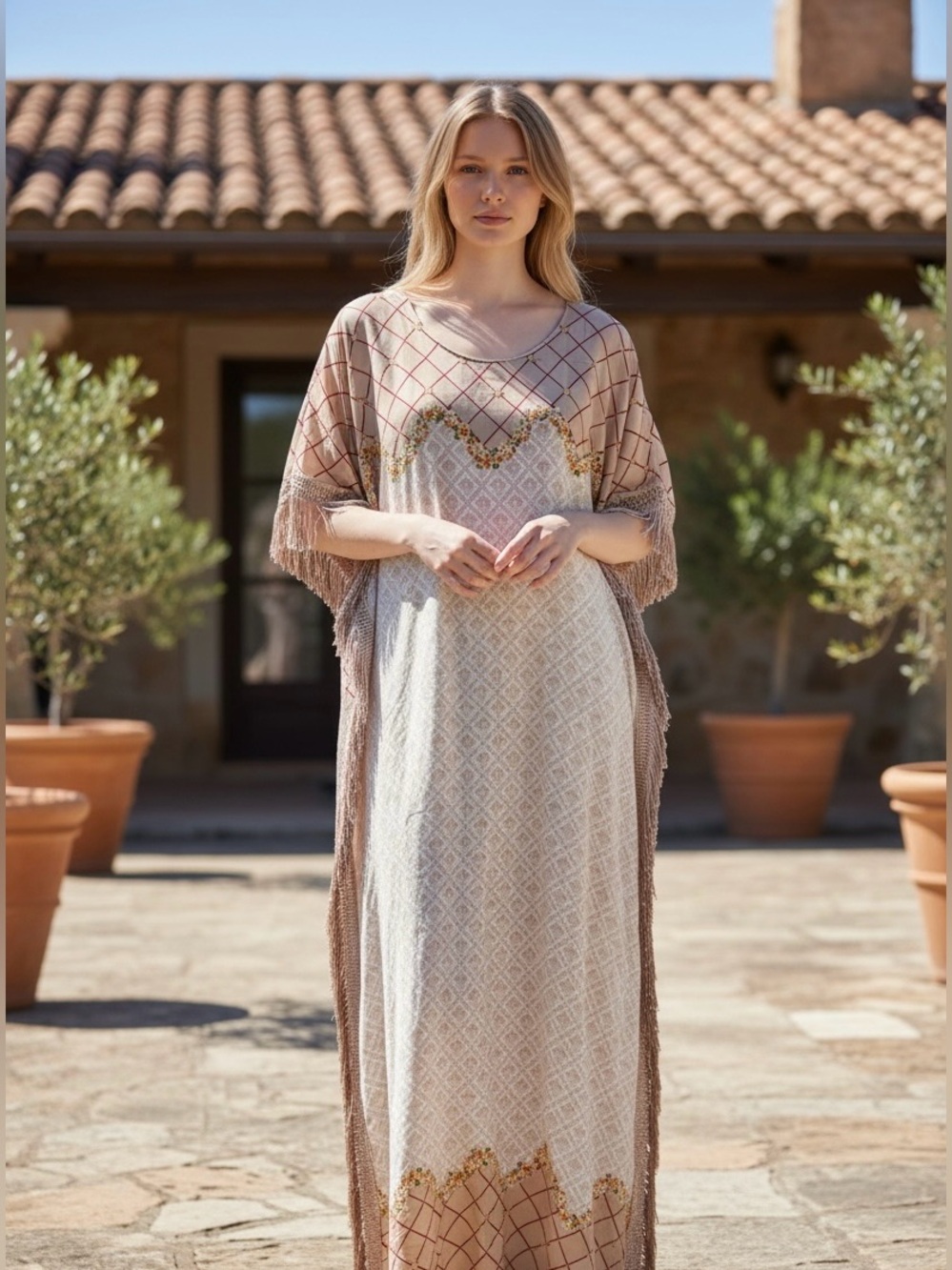 Vintage Boho Fringe Maxi Dress!